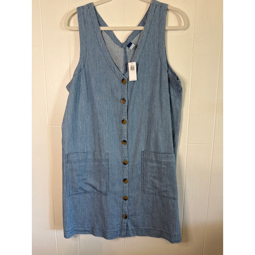 NWT Old Navy railroad stipe dress large